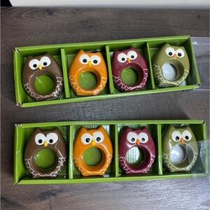 Owl Napkin Rings & Place Card Holders by Tag Set of 8 with Place Cards